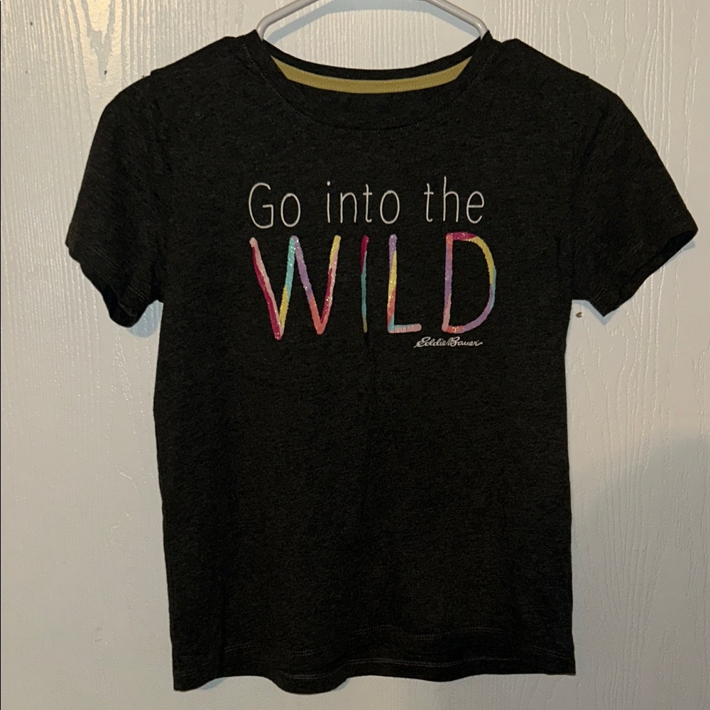 Eddie Bauer Kids Black 'Go into the Wild' Tee